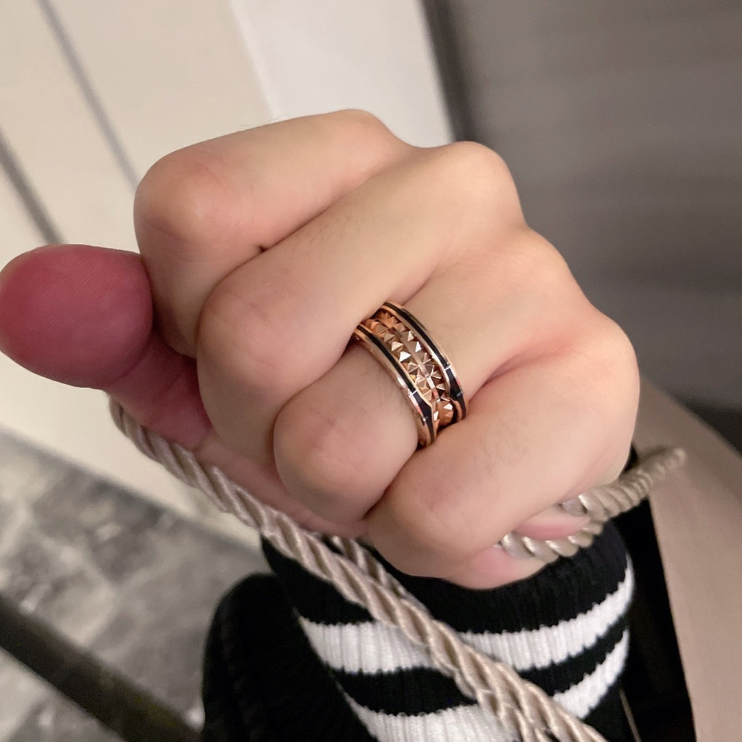 [Revel]ZERO 1 PINK GOLD BLACK CERAMIC RING