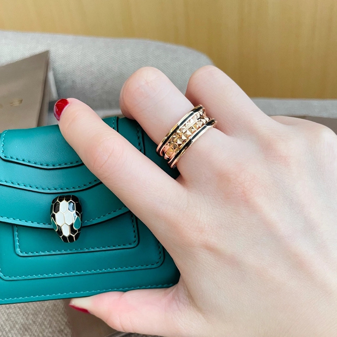 [Revel]ZERO 1 PINK GOLD BLACK CERAMIC RING
