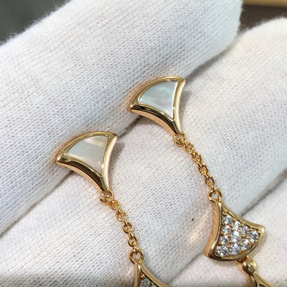 [Revel]ドリームイヤリング、3モチーフ、ダイヤモンド、MOP、ピンクゴールド