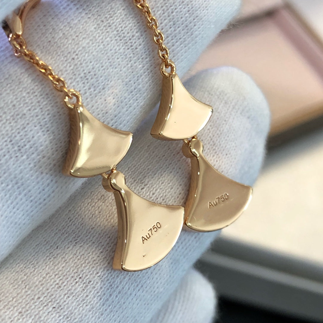 [Revel]ドリーム イヤリング 3モチーフ マラカイト MOP ピンクゴールド