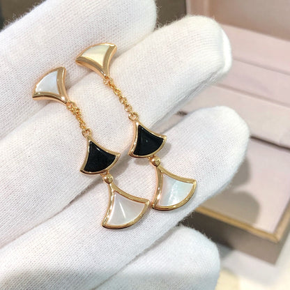 [Revel]DREAM EARRINGS 3 MOTIFS ONYX MOP PINK GOLD