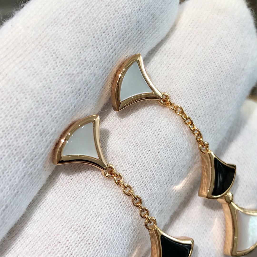 [Revel]DREAM EARRINGS 3 MOTIFS ONYX MOP PINK GOLD