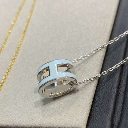 [Revel Jewelry]POP H LIGHT BLUE NECKLACE