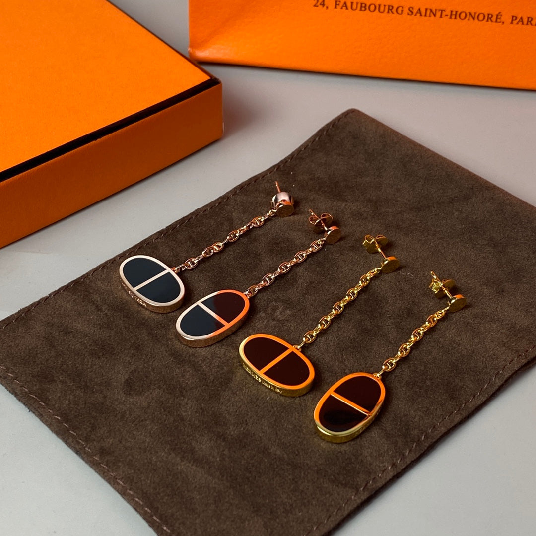 [Revel Jewelry]KETTEN-VERSO-OHRRINGE AUS SCHWARZER KERAMIK