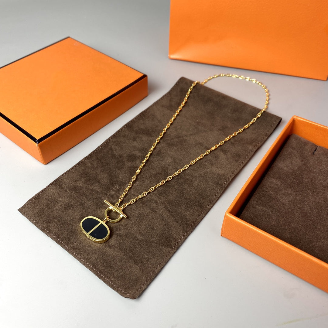 [Revel Jewelry]CHAINE VERSO BLACK CERAMIC NECKLACE