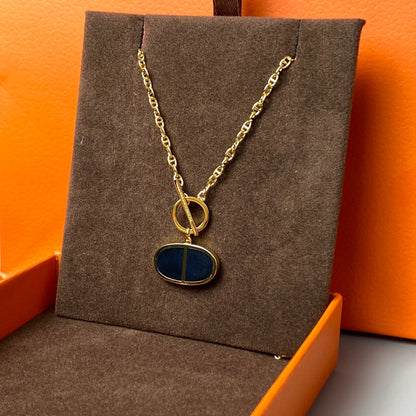 [Revel Jewelry]CHAINE VERSO BLACK CERAMIC NECKLACE