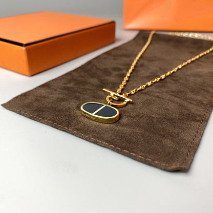 [Revel Jewelry]CHAINE VERSO BLACK CERAMIC NECKLACE