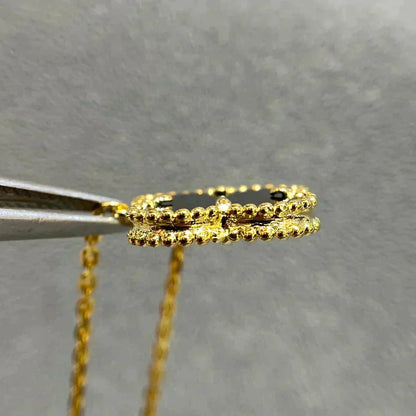 [Revel Jewelry]CLOVER 15MM BLACK ONYX SINGLE FLOWER NECKLACE