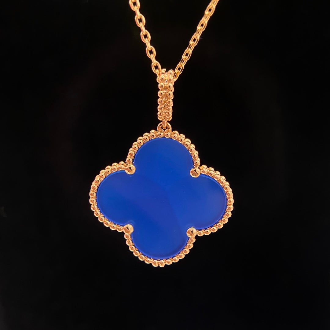 [Revel Jewelry]CLOVER 25MM NECKLACE TURQUOISE ROSE GOLD