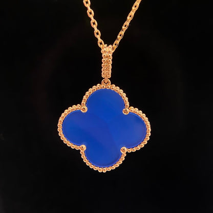 [Revel Jewelry]CLOVER 25MM NECKLACE TURQUOISE ROSE GOLD