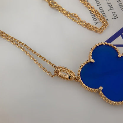 [Revel Jewelry]CLOVER 25MM NECKLACE TURQUOISE ROSE GOLD