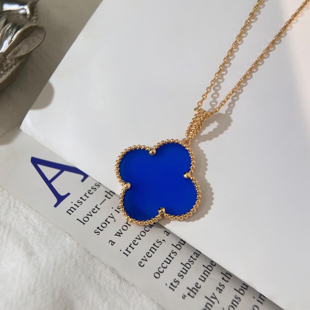 [Revel Jewelry]CLOVER 25MM NECKLACE TURQUOISE ROSE GOLD