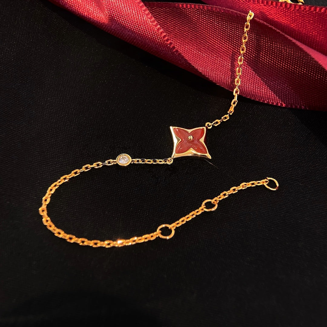 [Revel Jewelry]COLOR STAR CARNELIAN PINK GOLD DIAMOND BRACELET