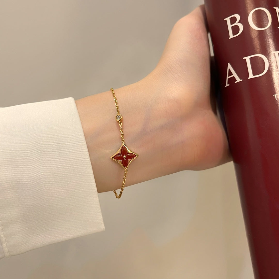 [Revel Jewelry]COLOR STAR CARNELIAN PINK GOLD DIAMOND BRACELET
