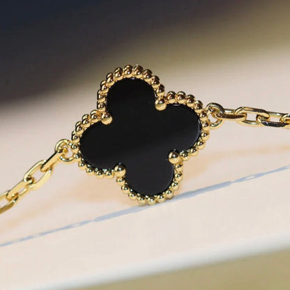 [Revel Jewelry]CLOVER 20 MOTIFS ONYX NECKLACE