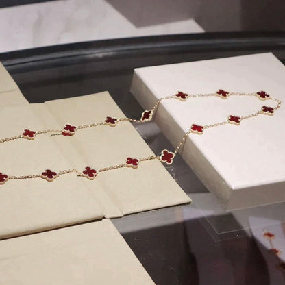 [Revel Jewelry]CLOVER 20 MOTIFS CARNELIAN NECKLACE