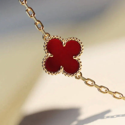 [Revel Jewelry]CLOVER 20 MOTIFS CARNELIAN NECKLACE