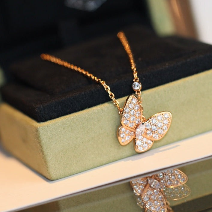 [Revel Jewelry]BUTTERFLY DIAMOND NECKLACE