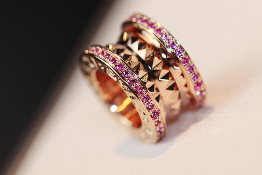 [Revel]ZERO 1 ROCK ROSÉGOLD ROSA DIAMANTEN HALSKETTE