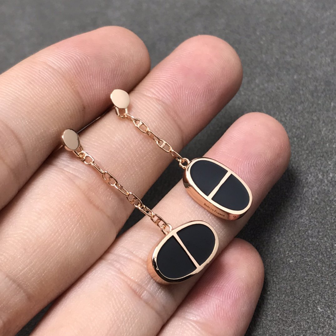 [Revel Jewelry]CHAINE VERSO SCHWARZE KERAMIK-SILBER-OHRRINGE