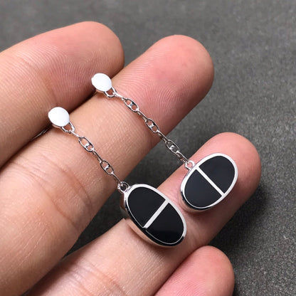 [Revel Jewelry]CHAINE VERSO SCHWARZE KERAMIK-SILBER-OHRRINGE