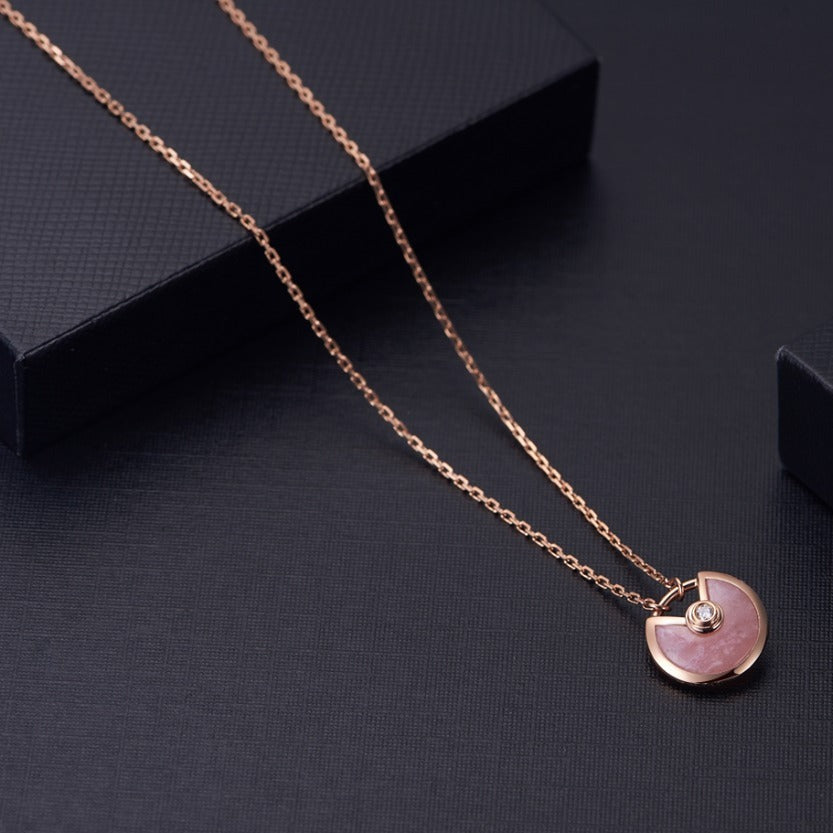 [Revel Jewelry]AMULETTE ROSE GOLD ROSA PERLMUTT HALSKETTE