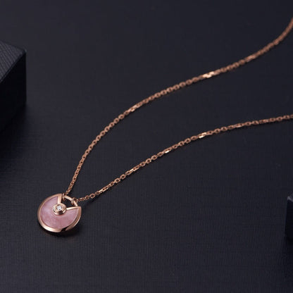 [Revel Jewelry]AMULETTE ROSE GOLD ROSA PERLMUTT HALSKETTE