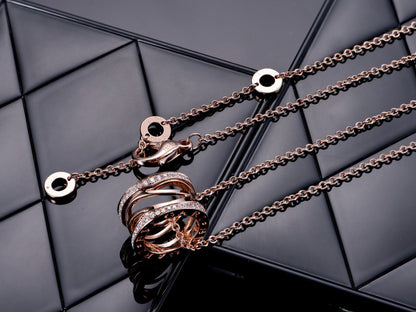 [Revel]ZERO 1 ROSÉGOLD-DIAMANT-OFFENE HALSKETTE