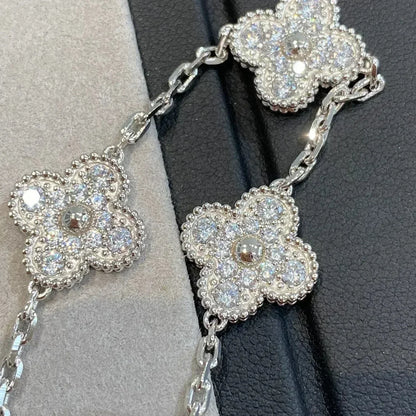 [Revel Jewelry] CLOVER 5 MOTIF FULL DIAMOND BRACELET COLLECTION