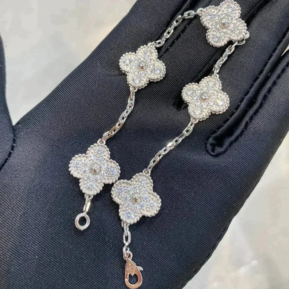 [Revel Jewelry] CLOVER 5 MOTIF FULL DIAMOND BRACELET COLLECTION