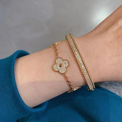 [Revel Jewelry] CLOVER 5 MOTIF FULL DIAMOND BRACELET COLLECTION