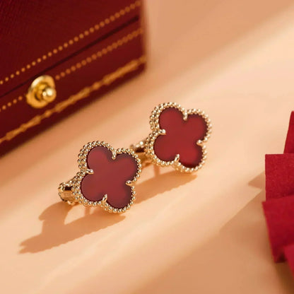 [Revel Jewelry]CLOVER MEDIUM 1 MOTIFS CARNELIAN  EARRINGS