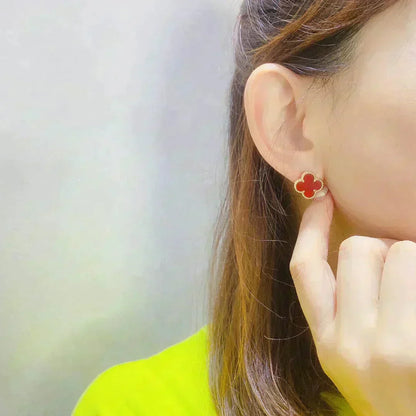[Revel Jewelry]CLOVER MEDIUM 1 MOTIFS CARNELIAN  EARRINGS
