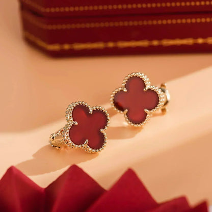 [Revel Jewelry]CLOVER MEDIUM 1 MOTIFS CARNELIAN  EARRINGS