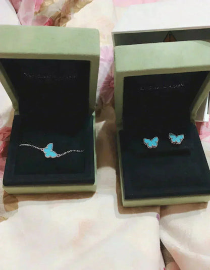 [Revel Jewelry]BUTTERFLY TURQUOISE EARRINGS SILVER