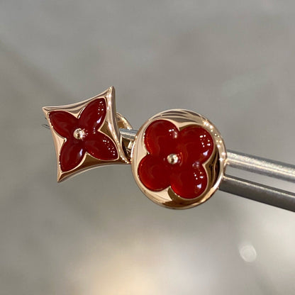[Revel Jewelry]STAR AND SUN OHRSTECKER AUS ROSÉGOLD MIT CARNELIAN