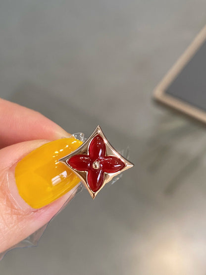 [Revel Jewelry]STAR AND SUN OHRSTECKER AUS ROSÉGOLD MIT CARNELIAN