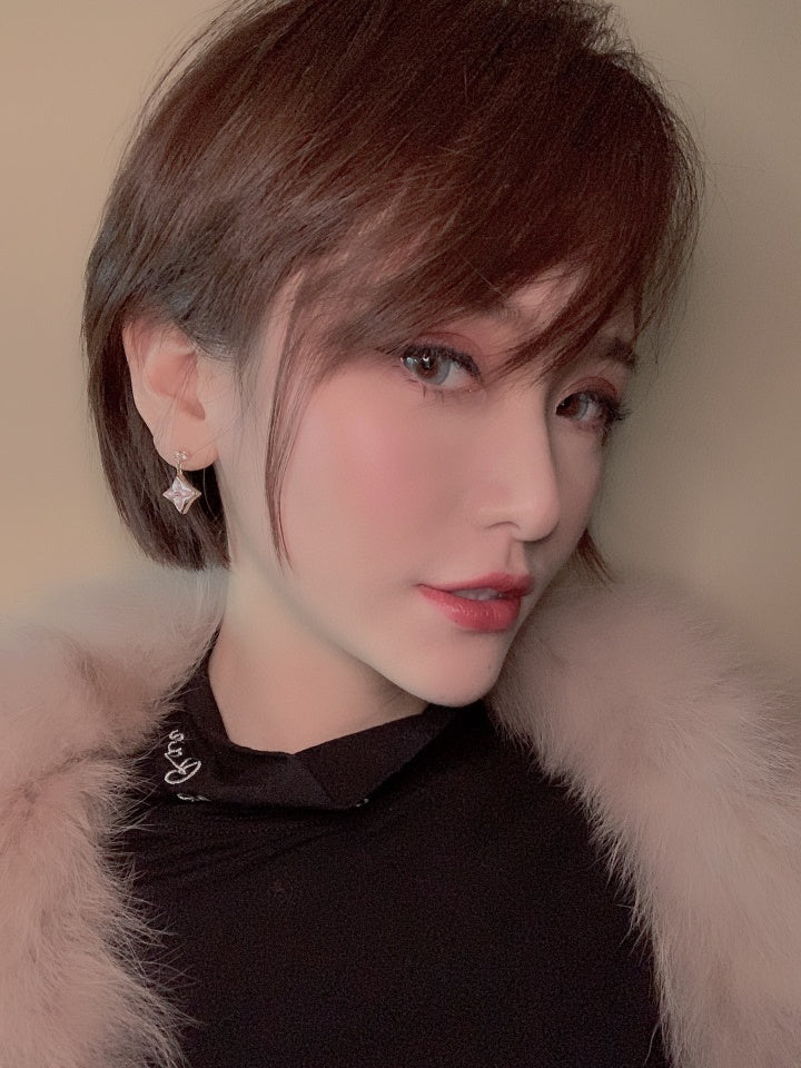 [Revel Jewelry]DOPPELSTERNE ROSÉGOLD MOP TROPFENOHRRINGE