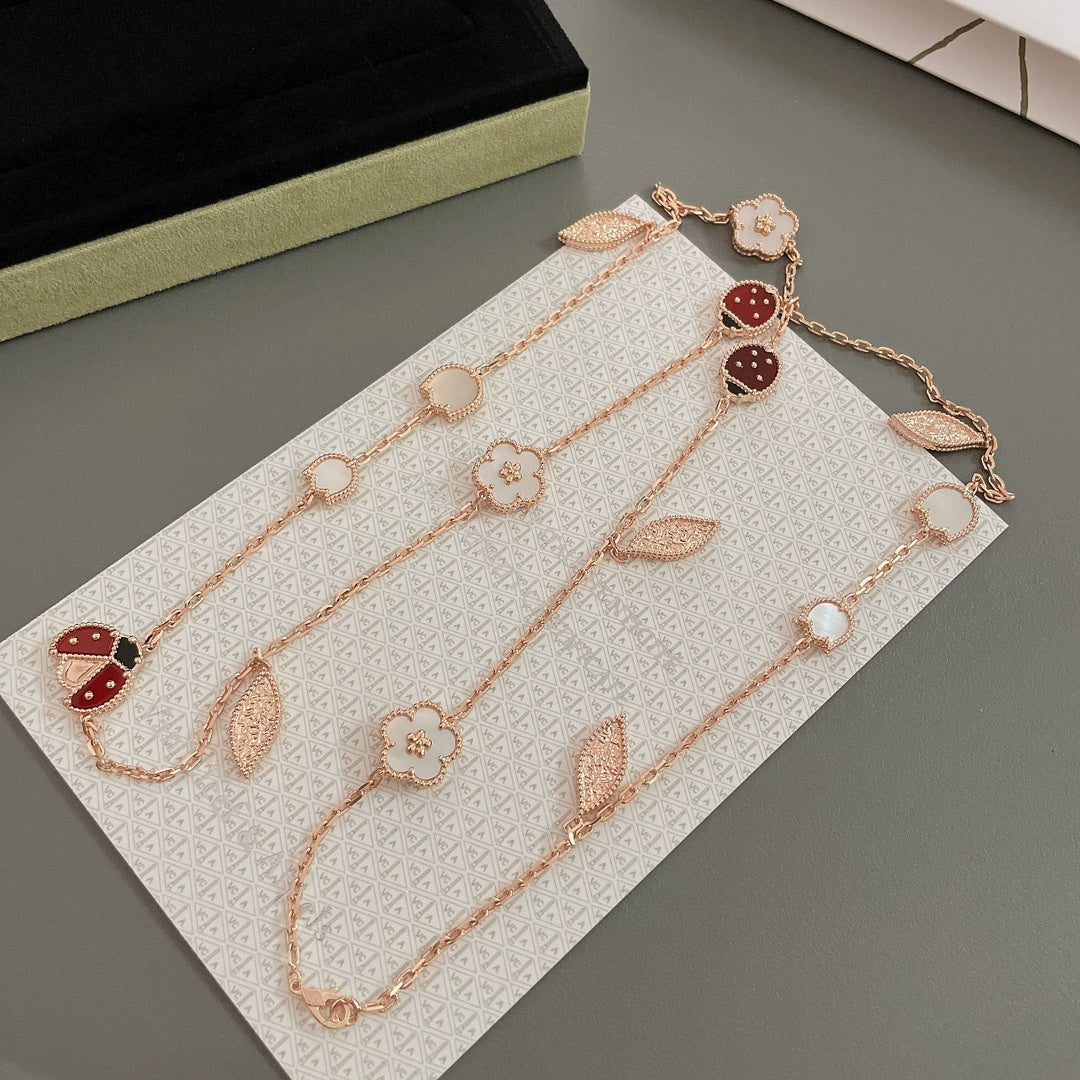[Revel Jewelry]LUCKY SPRING 15 MOTIFS ROSE GOLD NECKLACE