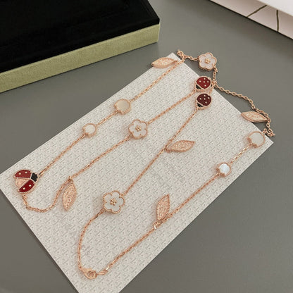 [Revel Jewelry]LUCKY SPRING 15 MOTIFS ROSE GOLD NECKLACE