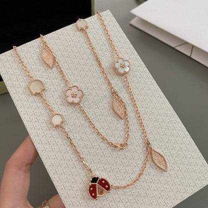 [Revel Jewelry]LUCKY SPRING 15 MOTIFS ROSE GOLD NECKLACE