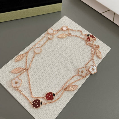 [Revel Jewelry]LUCKY SPRING 15 MOTIFS ROSE GOLD NECKLACE