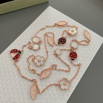 [Revel Jewelry]LUCKY SPRING 15 MOTIFS ROSE GOLD NECKLACE