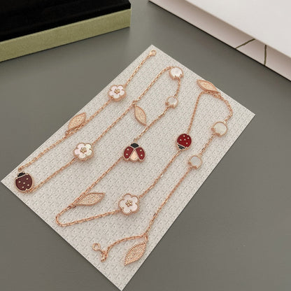 [Revel Jewelry]LUCKY SPRING 15 MOTIFS ROSE GOLD NECKLACE