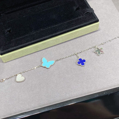 [Revel Jewelry]ラッキースプリング シルバーブレスレット 4モチーフ