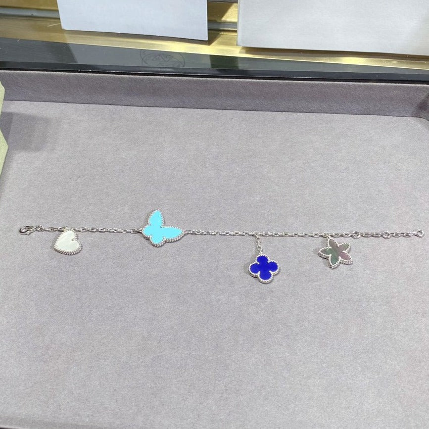 [Revel Jewelry]ラッキースプリング シルバーブレスレット 4モチーフ