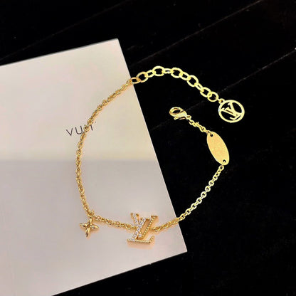 [Revel Jewelry]LOGO STAR MOTIF GOLD BRACELET