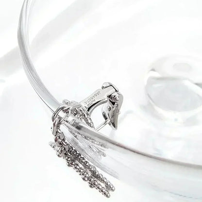 [Revel Jewelry]CLOVER 2 MOTIFS  DIAMOND ONYX EARRINGS SILVER