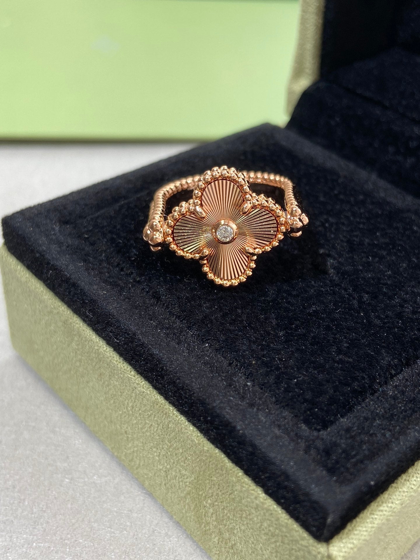 [Revel Jewelry]CLOVER RIVERSIBLE ROSE GOLD RING