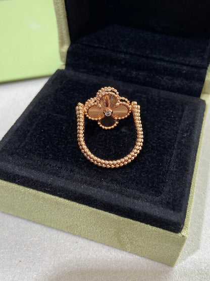 [Revel Jewelry]CLOVER RIVERSIBLE ROSE GOLD RING